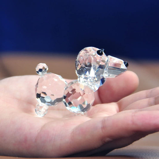 H&D HYALINE &DORA Crystal Dog Figurine Collection Glass Ornament Statue Animal Collectible